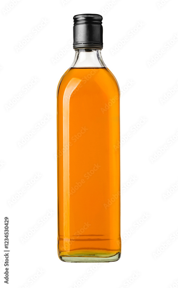 Sticker whiskey bottle on white