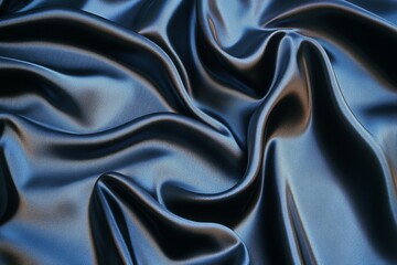 Fototapeta premium Smooth Blue Satin Fabric Textured Background for Elegant Designs