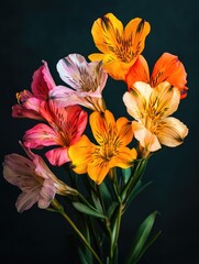 Fototapeta premium Fresh cut flowers in vase