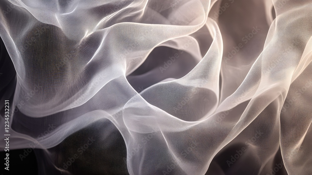 Aufkleber abstract smooth flowing fabric texture creating soft waves and delicate patterns, ideal for backgrou