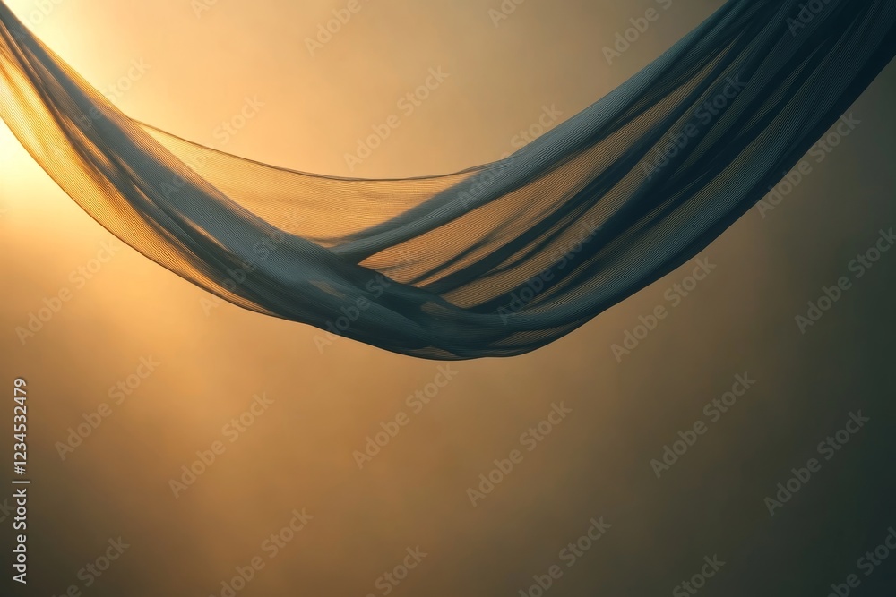 Poster soft flowing fabric with warm light and gentle texture in background