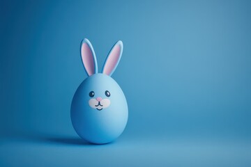 Obraz premium Cute blue bunny-shaped Easter egg. Perfect for Easter cards, websites, and spring-themed designs.
