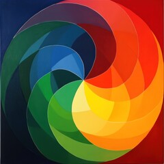 Obraz premium Colorful spiral abstract art canvas studio wall decor