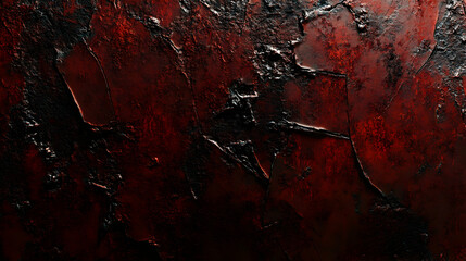 Dark red textured background, cracked and weathered surface, grunge style, abstract backdrop.