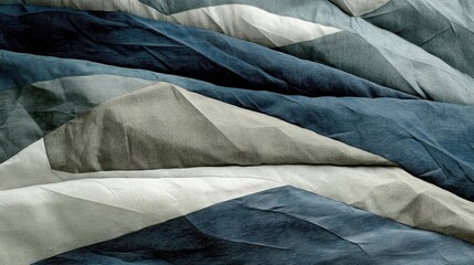 Abstract Fabric Texture in Blues and Greys