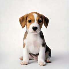 a puppy in white isolated