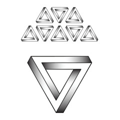 Mobius strip, triangle shape and pattern
