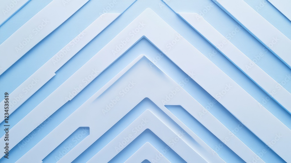 Poster abstract geometric background with layered lines in various angles and shades of blue creating a mod