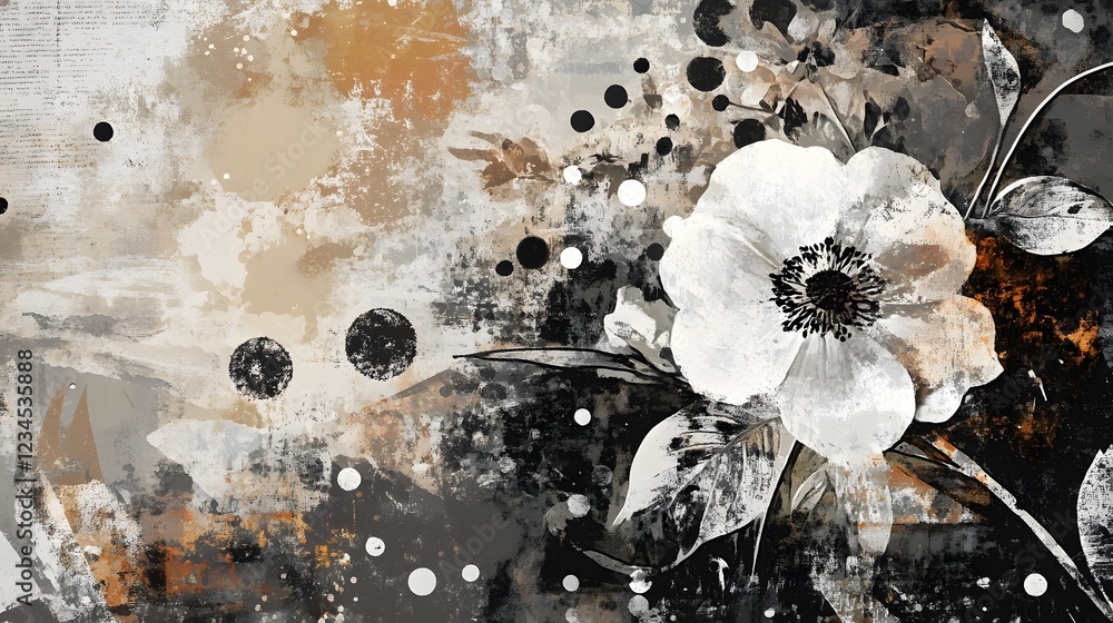 Leinwandbilder captivating abstract floral artwork with a moody ethereal atmosphere delicate intricate floral eleme