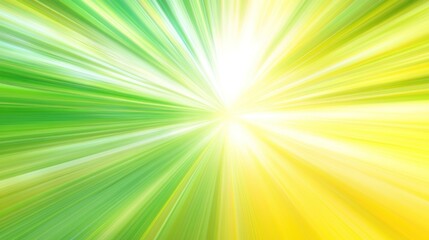 Obraz premium Green-yellow sunburst, radial light streaks, bright background, website design