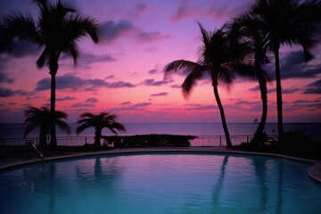 Obraz premium Pool nature landscape ocean architecture outdoors.