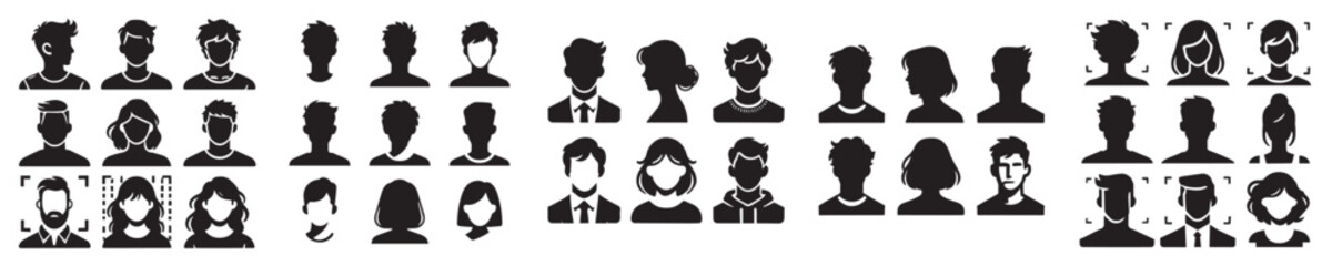 set of profile vector icons