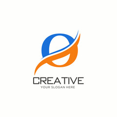 O Letter Logo Design. O Letter Logo Design with water wave