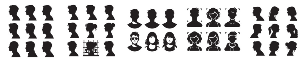 set of profile vector icons