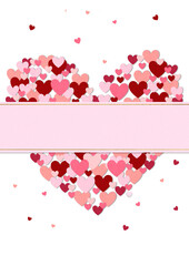Romantic Heart Collage on Pink Background