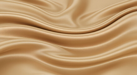 Fototapeta premium Elegant champagne satin texture with smooth ripples and light reflections