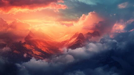 Fototapeta premium beautiful sky and clouds nature blue landscape