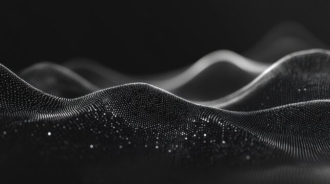 Dark digital wave background; abstract data flow