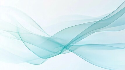 Fototapeta premium Teal abstract waves flow, white background, design element