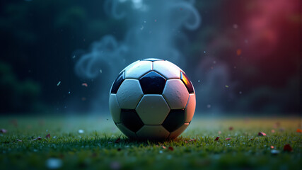 Fototapeta premium Exciting Soccer Ball on Lush Green Field