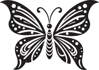 Butterfly art and illustration vector black on white background.