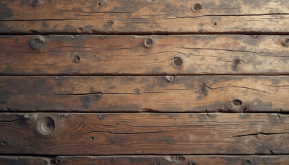 Naklejka premium Rustic wooden planks with knots and weathered texture 