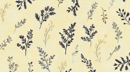 Botanical Cream Fabric Pattern