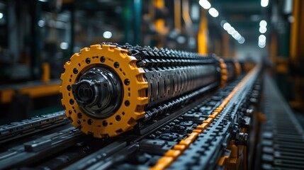 Fototapeta premium Industrial conveyor system in a factory