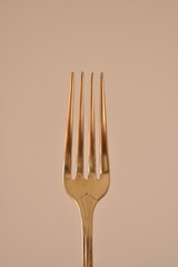 Dinnerware vintage fork golden color