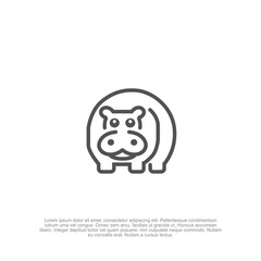 Simple outline rhino logo with a bold and powerful look, ideal for wildlife conservation, sports branding, adventure gear, and security services.