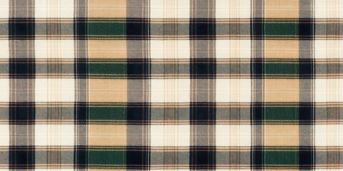 Tartan Texture: A close-up of a classic tartan pattern in shades of green, blue, and beige.