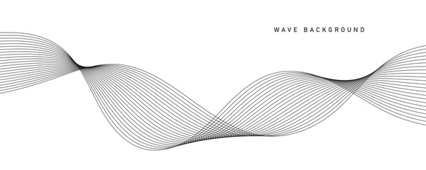 Abstract Wave Line Background for Minimalist Templates and Banners