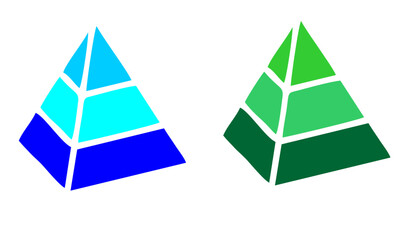 Pyramid infographic template with 3 tiers