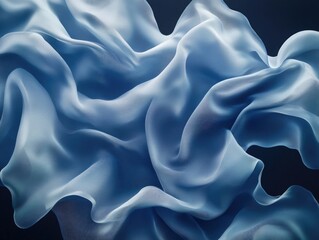Obraz premium Close-up of blue fabric on black background