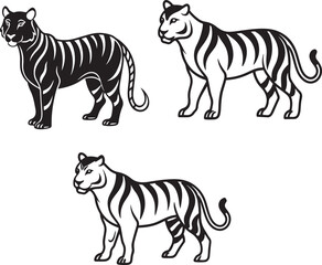 Obraz premium Tiger silhouette vector illustration design 