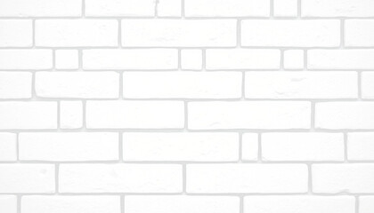 Fototapeta premium Clean white brick wall with rectangular pattern 