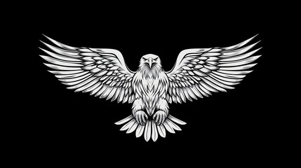 Obraz premium Majestic eagle wings spread, dark background, freedom, wildlife