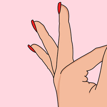 Red Manicured Nails and Feminine Elegance