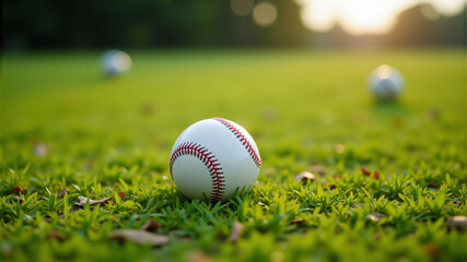 Baseball on Green Grass A Perfect Day for Play