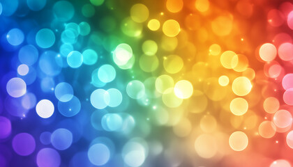 Fototapeta premium Rainbow Bokeh Background - Colorful Defocused Lights Abstract