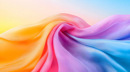 Obraz premium Colorful silk fabric swirls, pastel background, design texture