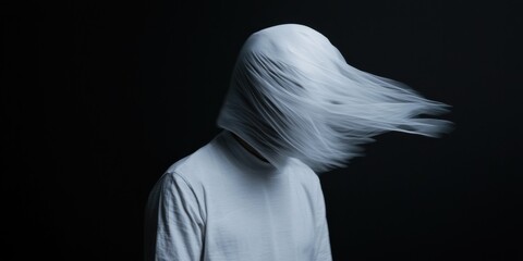 Naklejka premium Exploring mental health through artistic expression studio dark environment close-up conceptual imagery