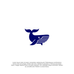 Simple bold whale logo with a smooth and elegant design, suitable for marine conservation, ocean-themed branding, tourism, and eco-friendly businesses