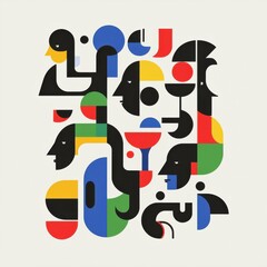 Identity representation in abstract illustrations digital art colorful creative space top-down perspective