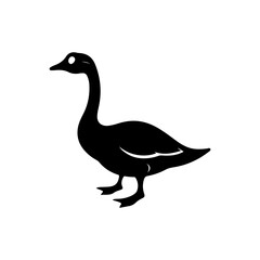 duck icon silhouette vector illustration on white background