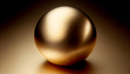 Obraz premium Golden Ball Reflecting Light on Gold Surface with Brown Background