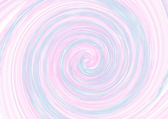 Abstract spiral design in pastel pink and blue tones. The swirling movement and smooth gradients evoke softness, dreamlike motion, and gentle visual balance.