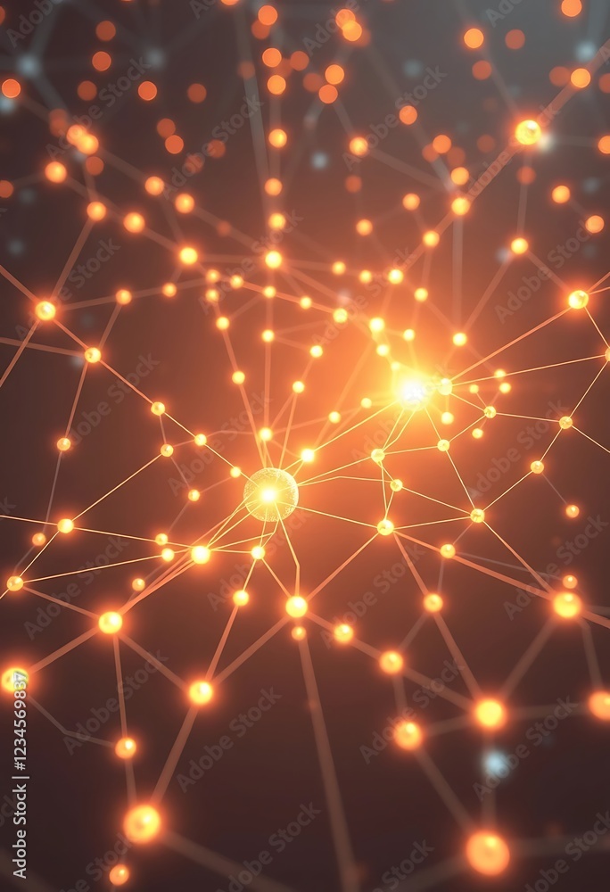 Poster illuminated network nodes forming a complex connection