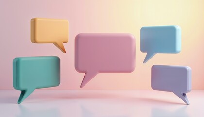 Colorful speech bubbles floating in the air
