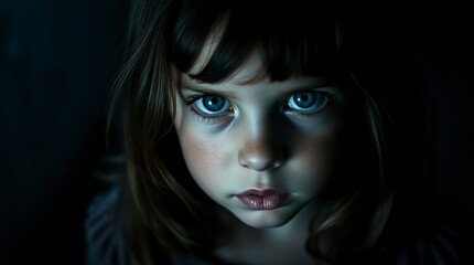 Mysterious Girl Portrait Dark Moody Child Photography